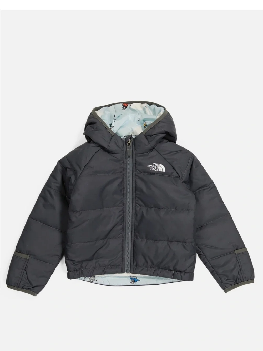 NWOT THE NORTH FACE Infant Reversible Perrito Grey Jacket Sz 3-6M